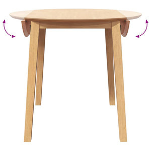 Tavolo da Pranzo Naturale in Legno Massello di Hevea