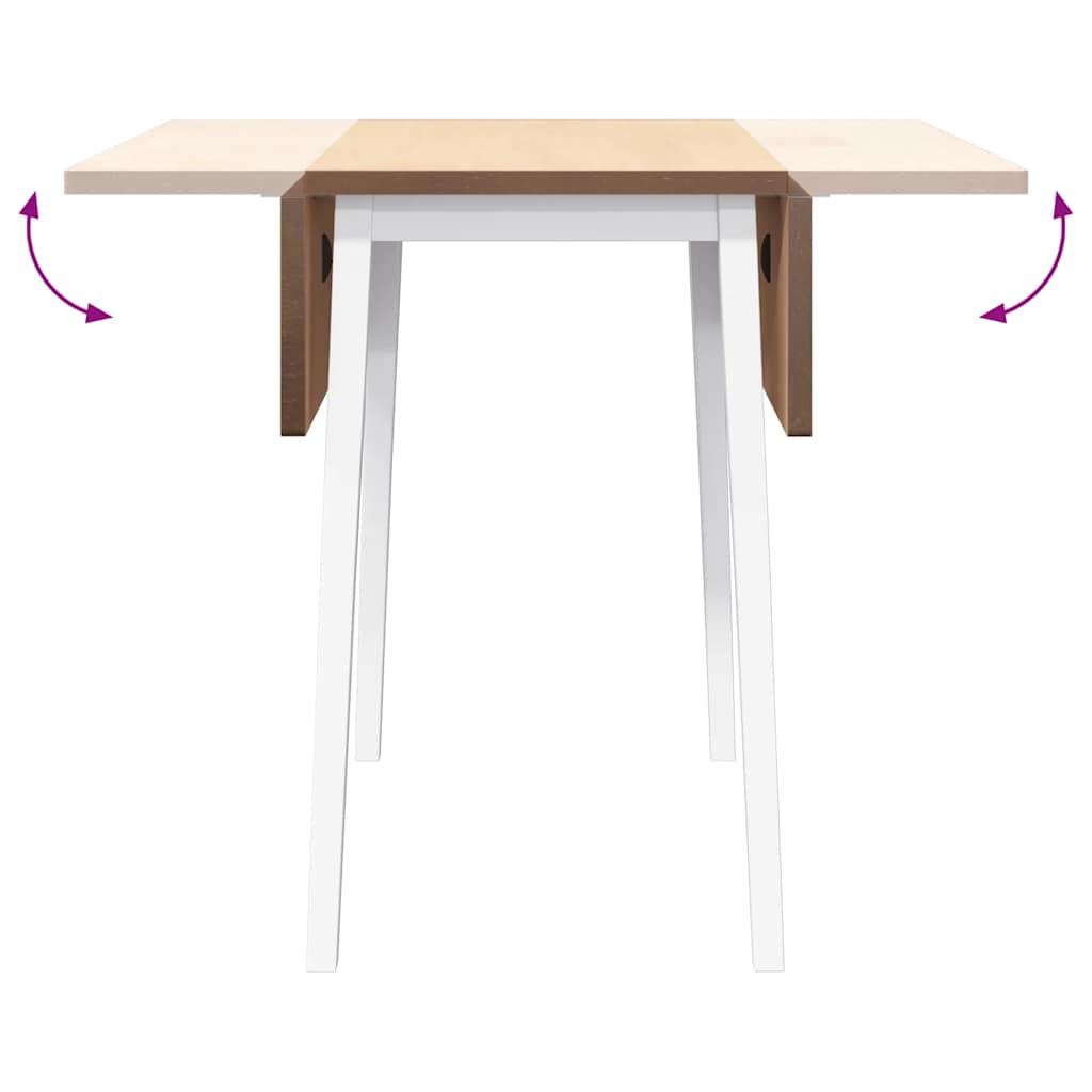 Tavolo da Pranzo Bianco in Legno Massello di Hevea 4102532