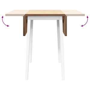 Tavolo da Pranzo Bianco in Legno Massello di Hevea