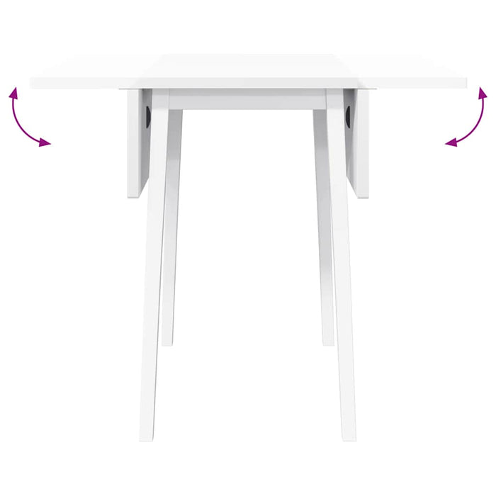 Tavolo da Pranzo Bianco in Legno Massello di Hevea 4102534