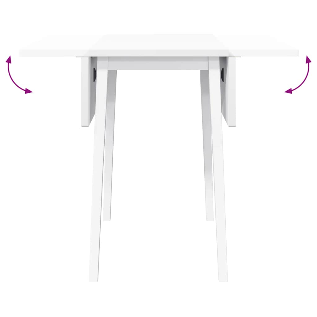 vidaXL Tavolo da Pranzo Bianco in Legno Massello di Hevea