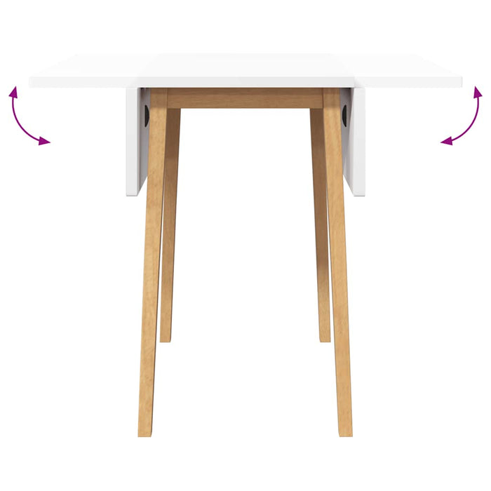 vidaXL Tavolo da Pranzo Naturale in Legno Massello di Hevea