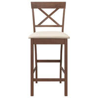 Sgabelli da Bar con Cuscini 2pz Marrone Legno Massello di Hevea