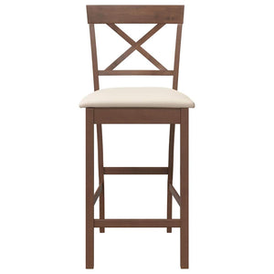 Sgabelli da Bar con Cuscini 2pz Marrone Legno Massello di Hevea