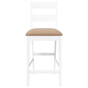 Sgabelli da Bar con Cuscini 2 pz Bianco Legno Massello di Hevea 4102562