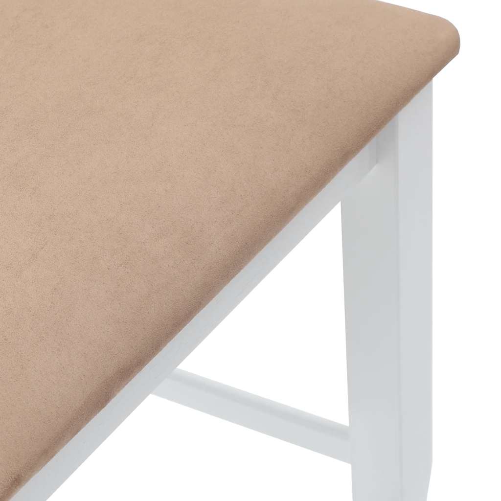 Sgabelli da Bar con Cuscini 2 pz Bianco Legno Massello di Hevea 4102575