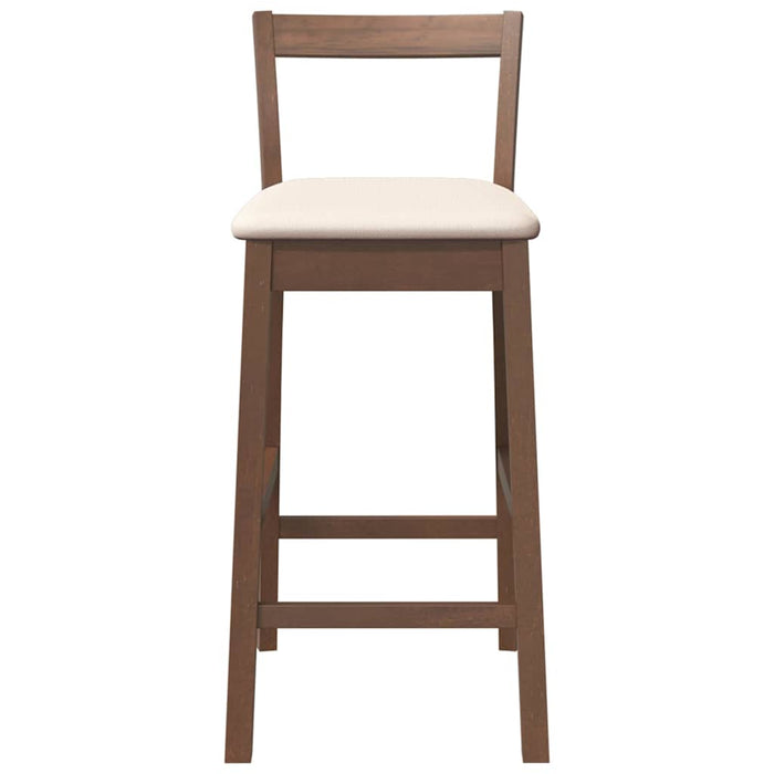 Sgabelli da Bar con Cuscini 2pz Marrone Legno Massello di Hevea 4102584