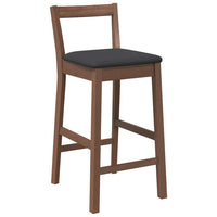 Sgabelli da Bar con Cuscini 2pz Marrone Legno Massello di Hevea 4102585