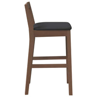 Sgabelli da Bar con Cuscini 2pz Marrone Legno Massello di Hevea 4102585