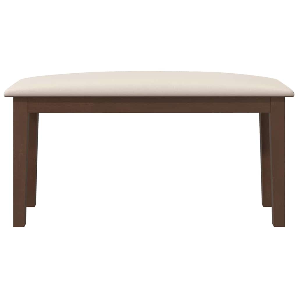 Panca 90 cm Marrone in Legno Massello di Hevea