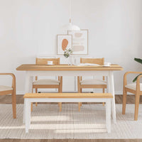 Panca 110 cm Bianco in Legno Massello di Hevea 4102607