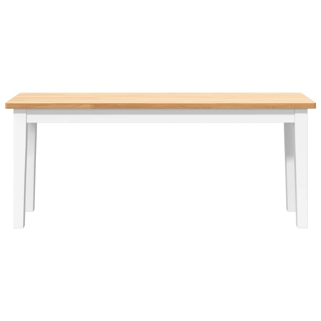 Panca 110 cm Bianco in Legno Massello di Hevea 4102607
