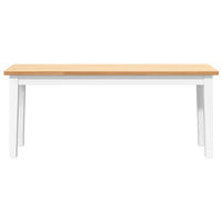 Panca 110 cm Bianco in Legno Massello di Hevea 4102607