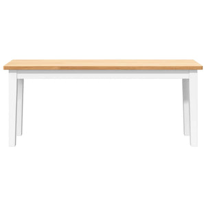 Panca 110 cm Bianco in Legno Massello di Hevea 4102607