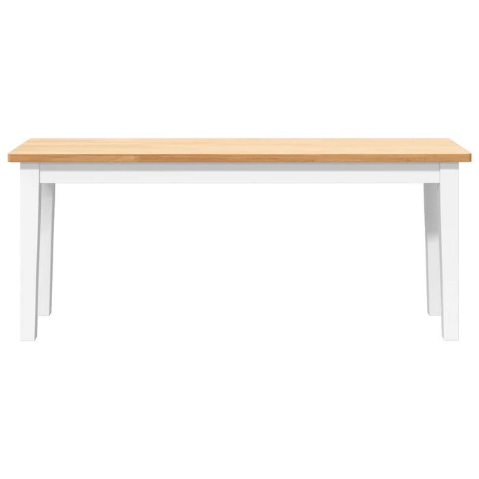 Panca 110 cm Bianco in Legno Massello di Hevea 4102607