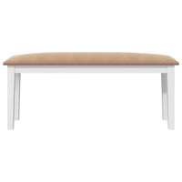 Panca 110 cm Bianco in Legno Massello di Hevea 4102609