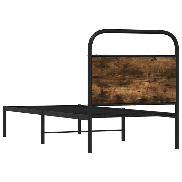 Giroletto senza Materasso-Struttura Letto Rovere Fumo 75x190 cm in Truciolato 244677