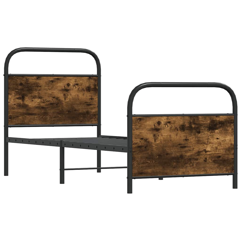 Giroletto senza Materasso-Struttura Letto Rovere Fumo 75x190 cm in Truciolato 152822