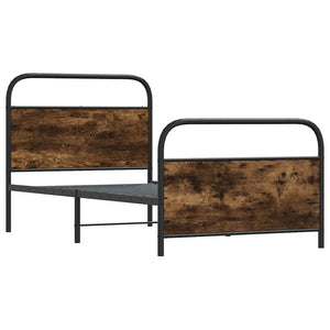 Giroletto senza Materasso-Struttura Letto Rovere Fumo 90x190 cm in Truciolato 228071