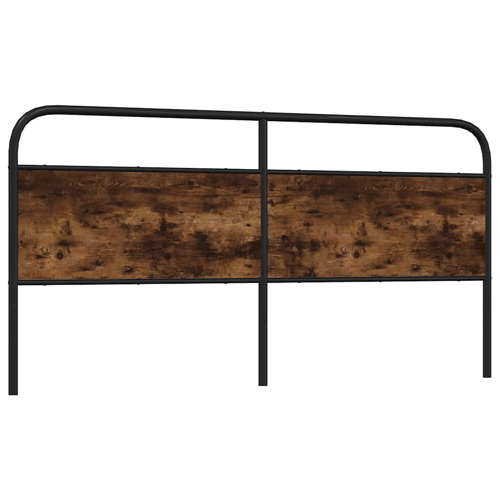 Testiera-Testata-Testiera Decorativa Rovere Fumo 180 cm in Acciaio e Legno Multistrato
