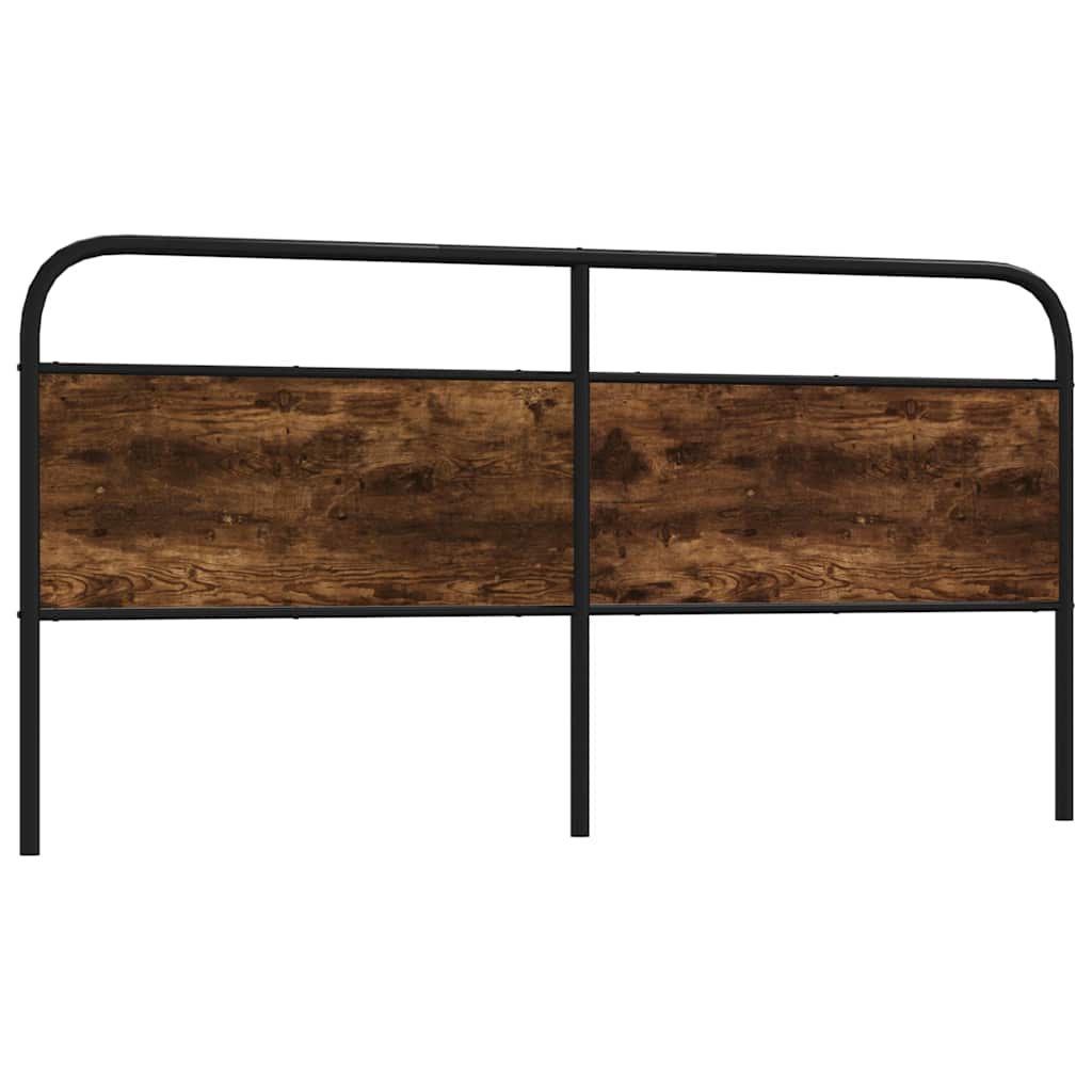 Testiera Rovere Fumo 200 cm in Acciaio e Legno Multistrato 4100247