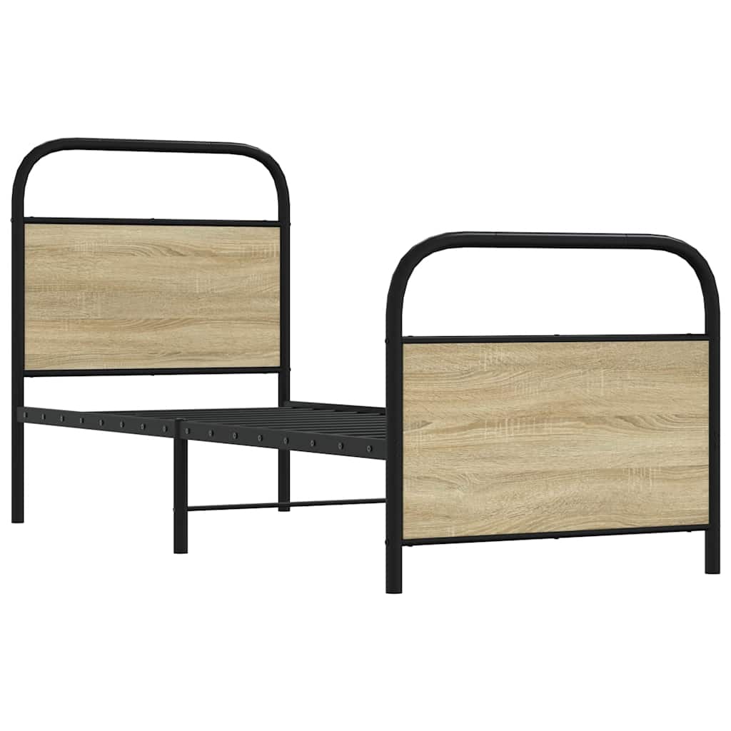 Giroletto senza Materasso-Struttura Letto Rovere Sonoma 75x190 cm in Truciolato 313726