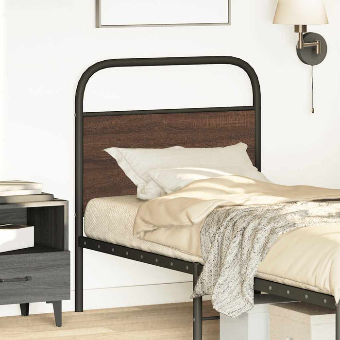 Testiera Rovere Marrone 75 cm in Acciaio e Truciolato 4100333