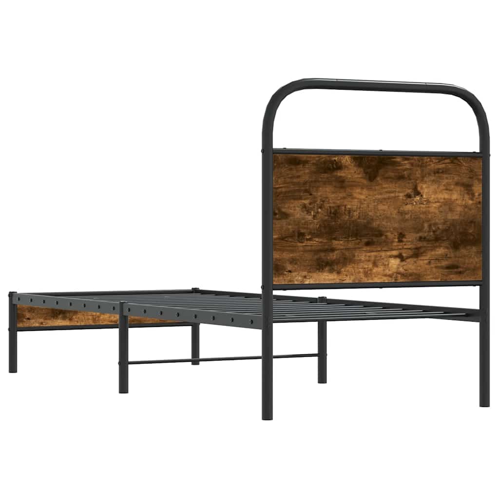 Giroletto senza Materasso-Struttura Letto Rovere Fumo 75x190 cm in Truciolato 393763