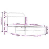 Giroletto senza Materasso-Struttura Letto Rovere Fumo 90x200 cm in Truciolato 674133
