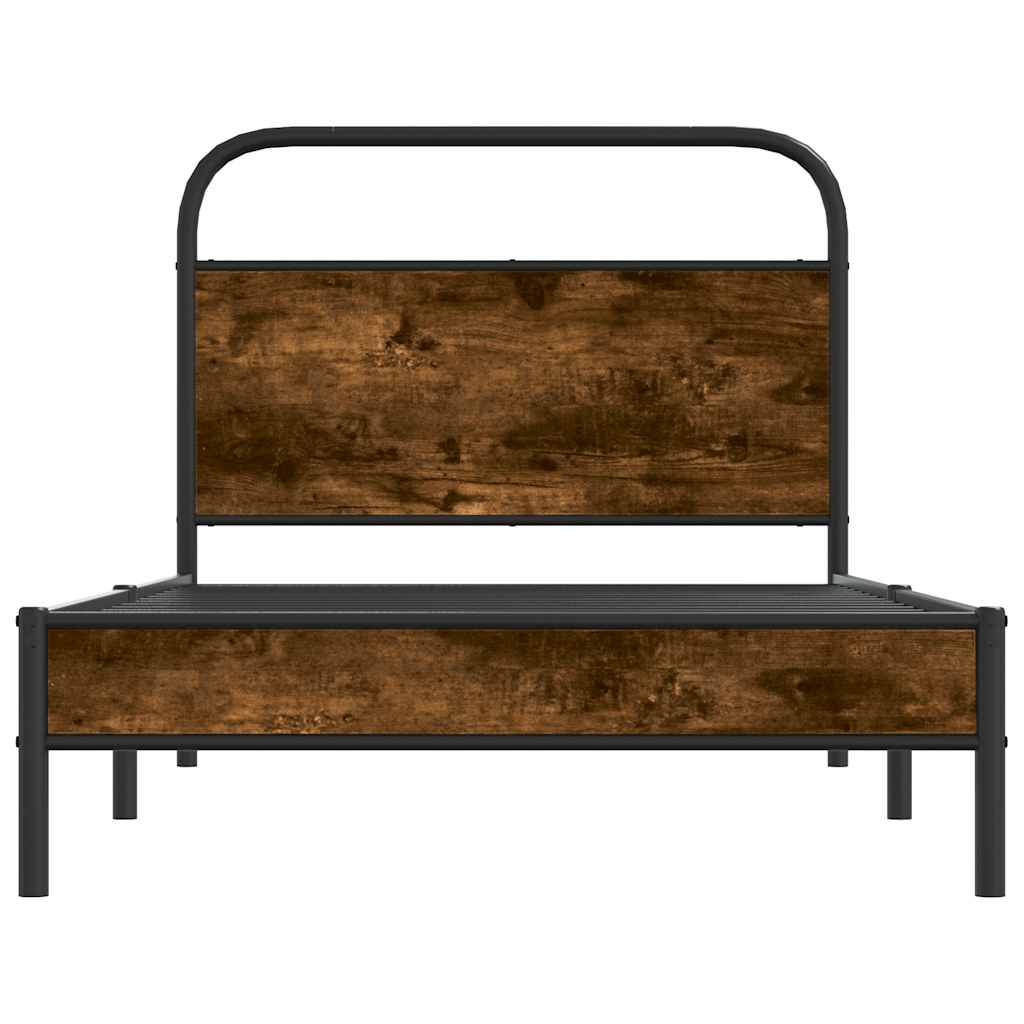 Giroletto senza Materasso-Struttura Letto Rovere Fumo 100x200 cm in Truciolato 936385