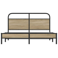 vidaXL Giroletto senza Materasso Rovere Fumo 160x200 cm in Truciolato