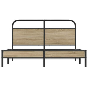 vidaXL Giroletto senza Materasso Rovere Fumo 160x200 cm in Truciolato