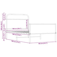 vidaXL Giroletto senza Materasso Rovere Sonoma 100x190cm in Truciolato