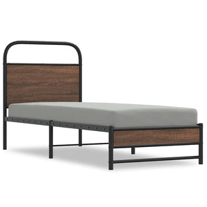 Giroletto senza Materasso-Struttura Letto Rovere Marrone 80x200cm in Truciolato 197252