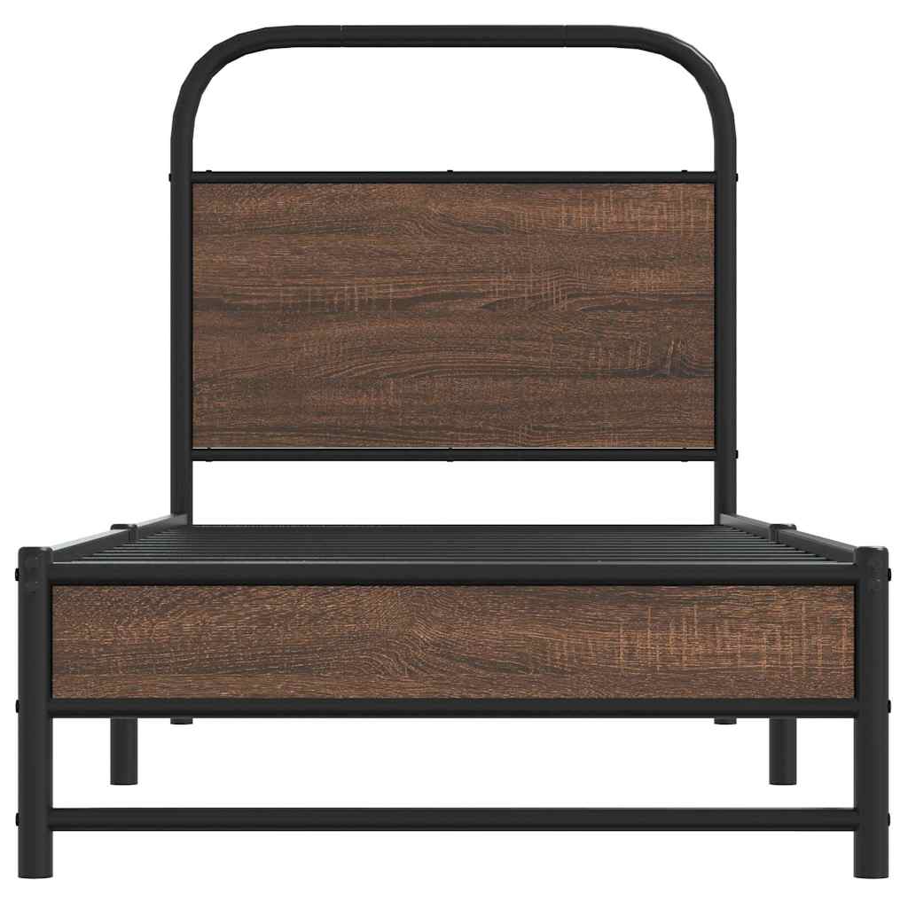 Giroletto senza Materasso-Struttura Letto Rovere Marrone 80x200cm in Truciolato 197252