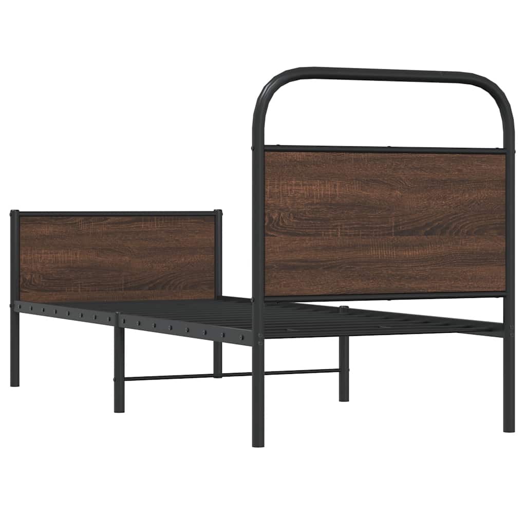 Giroletto senza Materasso-Struttura Letto Rovere Marrone 80x200cm in Truciolato 955326