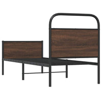 Giroletto senza Materasso-Struttura Letto Rovere Marrone 80x200cm in Truciolato 955326