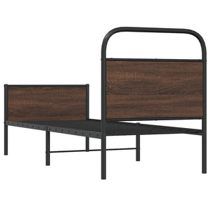 Giroletto senza Materasso-Struttura Letto Rovere Marrone 80x200cm in Truciolato 955326