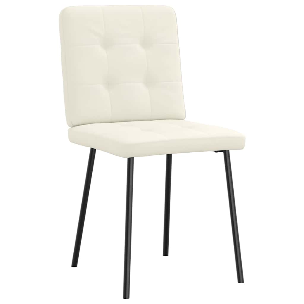 Sedie da Pranzo 4 pz Crema in Velluto 3315166