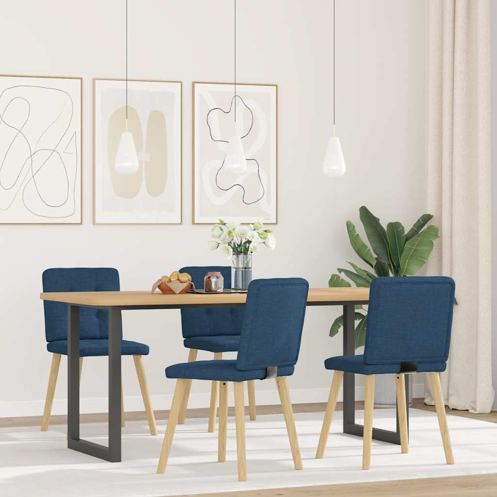 Sedie da Pranzo 4 pz Blu in Tessuto 3315176