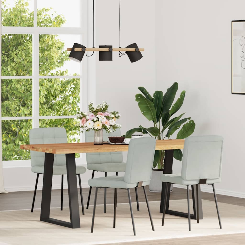 Sedie da Pranzo 4 pz Grigio Chiaro in Velluto 3315180