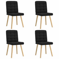Sedie da Pranzo 4 pz Nere in Tessuto