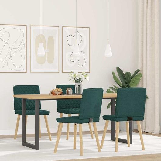 Sedie da Pranzo 4 pz in Tessuto Verde Scuro 3315226