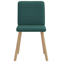Sedie da Pranzo 4 pz in Tessuto Verde Scuro
