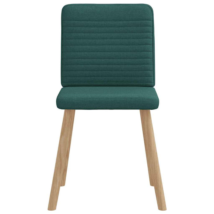 Sedie da Pranzo 4 pz in Tessuto Verde Scuro