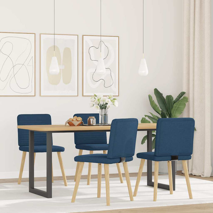 Sedie da Pranzo 4 pz Blu in Tessuto 3315252