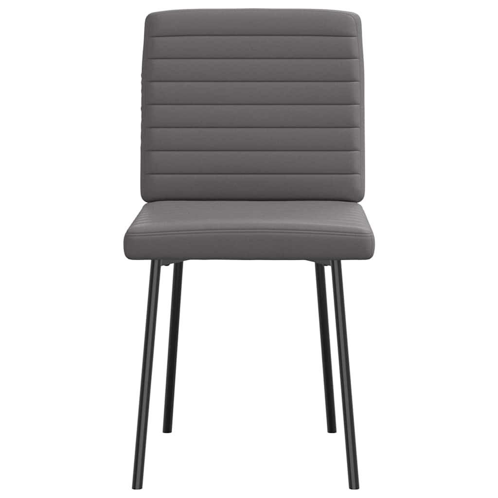 Sedie da Pranzo 4 pz Grigie in Similpelle 3315268