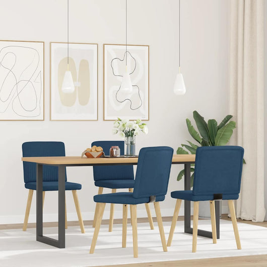 Sedie da Pranzo 4 pz Blu in Tessuto 3315305