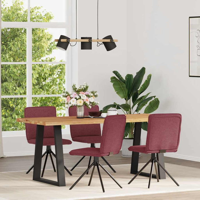 Sedie da Pranzo 4 pz Rosso Vino in Tessuto 3315335