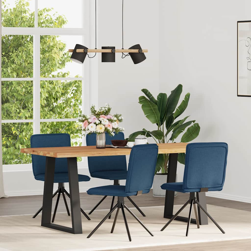 vidaXL Sedie da Pranzo 4 pz Blu in Tessuto